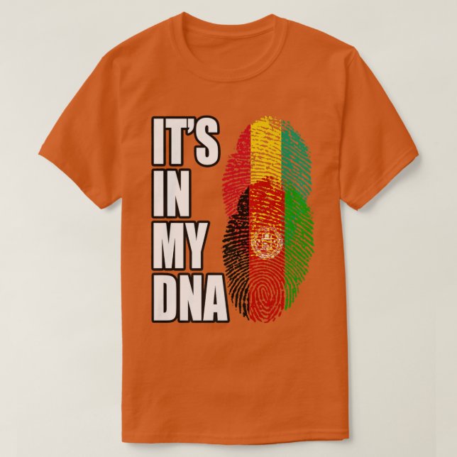 T-shirt Patrimoine Du Drapeau Mi D'ADN Afghan Et Guinéen (Design devant)