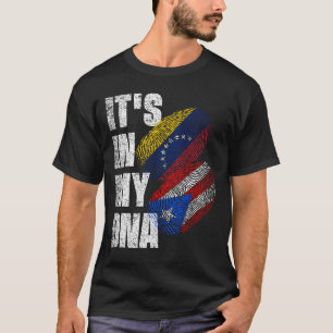 T-shirt Patrimoine Du Drapeau Vénézuélien Et Boricua