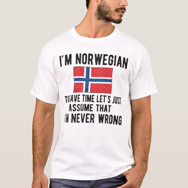 T-shirt Patrimoine norvégien Norvège Racines drapeau norvé (Devant)
