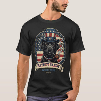 T-shirt Patriot Canine Meilleur Chien d'Amérique - Noir Vi