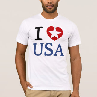 T-shirt Patriot I HEART USA White Star America I LOVE USA