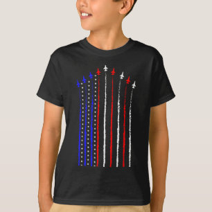 T-shirt Patriot Juillet 4 Jets d'avion de chasse Drapeau U