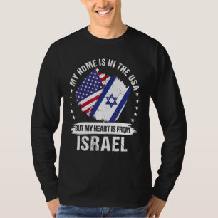 T-shirt Patriote Américain Drapeau d'Israël Racine Israéli