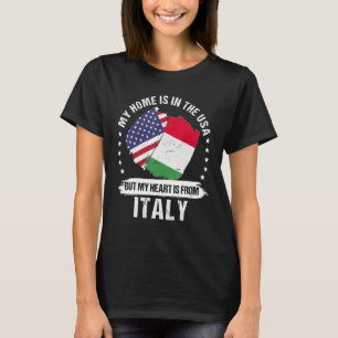 T-shirt Patriote Américain Drapeau Italie Racines Américai