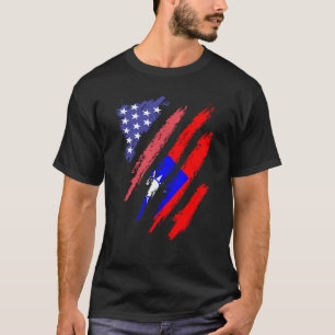 T-shirt Patriote Américain Taïwanais Cœur Cultivé Drapeau