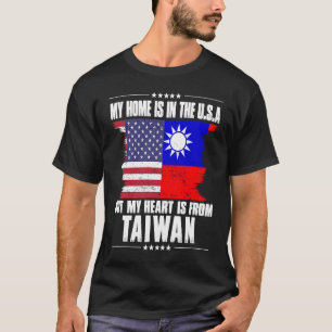 T-shirt Patriote Américain Taïwanais Fier de sa Maison et 