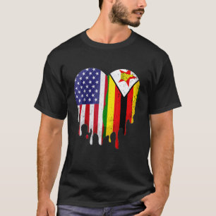 T-shirt Patriote Américain Zimbabwéen Pays Cultivé Qui Fon