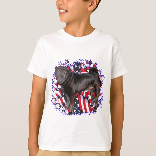 T-shirt Patriote chinois Shar-Pei (Devant)