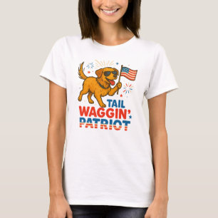 T-shirt Patriote de Tail Waggin   Chien patriotique mignon