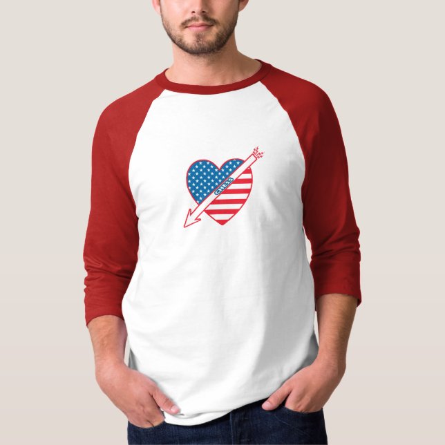 T-shirt Patriote d'échecs de coeur (Devant)