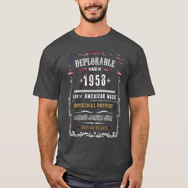 T-shirt Patriote déplorable d'original du cru 1958 (Devant)