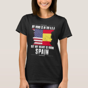 T-shirt Patriote Hispano-Américain Fier De Son Pays Cœur É