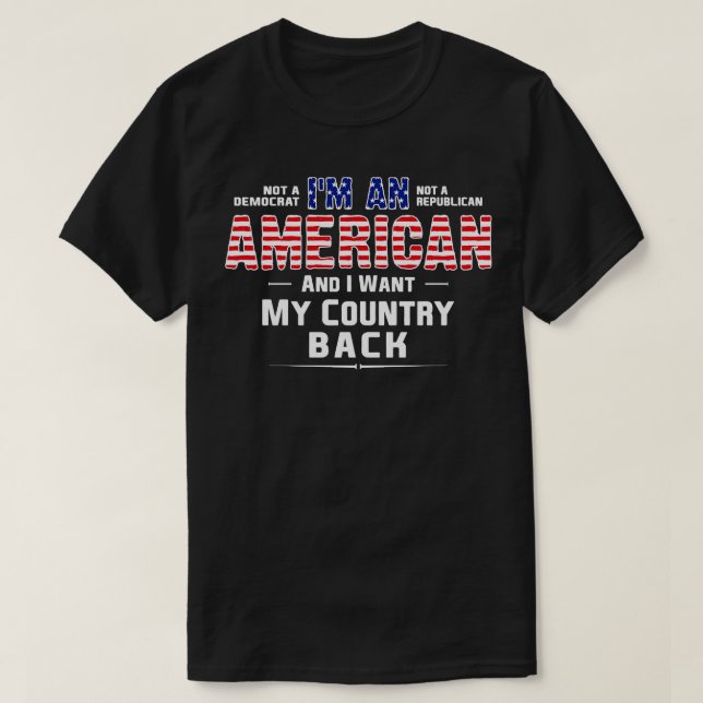T-shirt Patriote Je Suis Américain (Design devant)