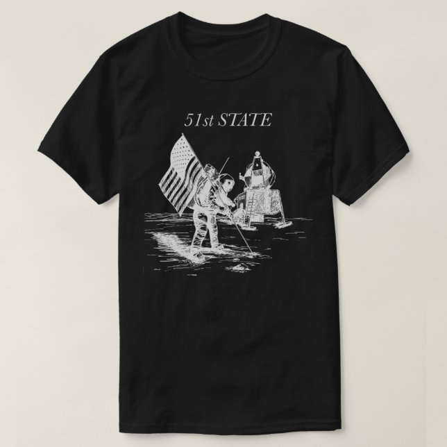 T-shirt patriotic 51st state in space  (Design devant)