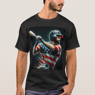 T-shirt Patriotic American Baseball