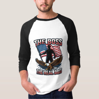 T-shirt Patriotic American Eagle The Real Boss Design