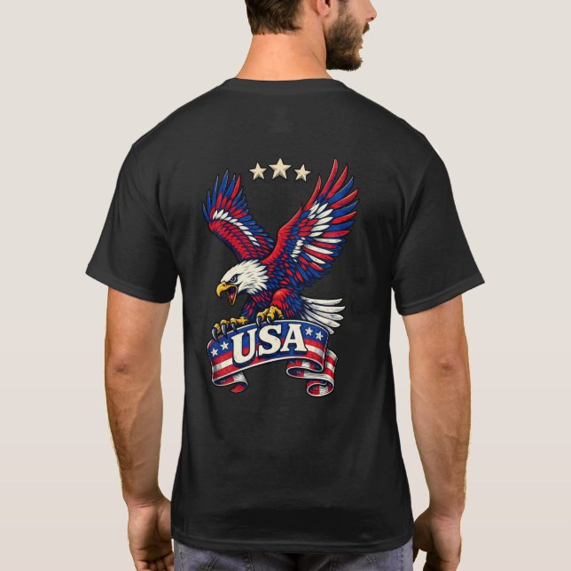 T-shirt Patriotic Bald Eagle USA (Dos)