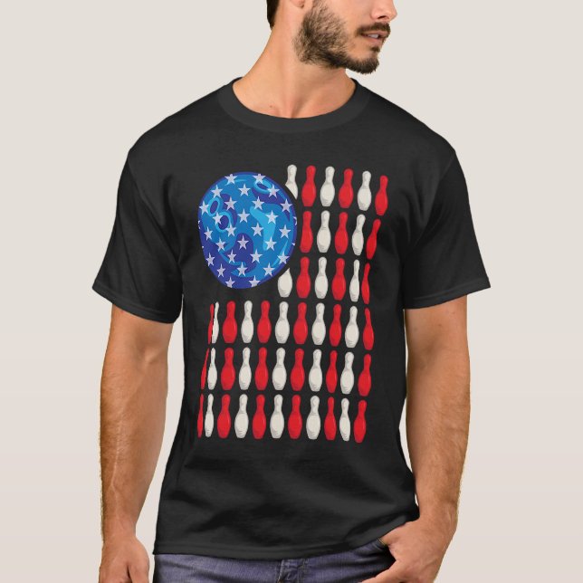 T-shirt Patriotic Bowling Bowlers Players  Enthusiast Fan  (Devant)
