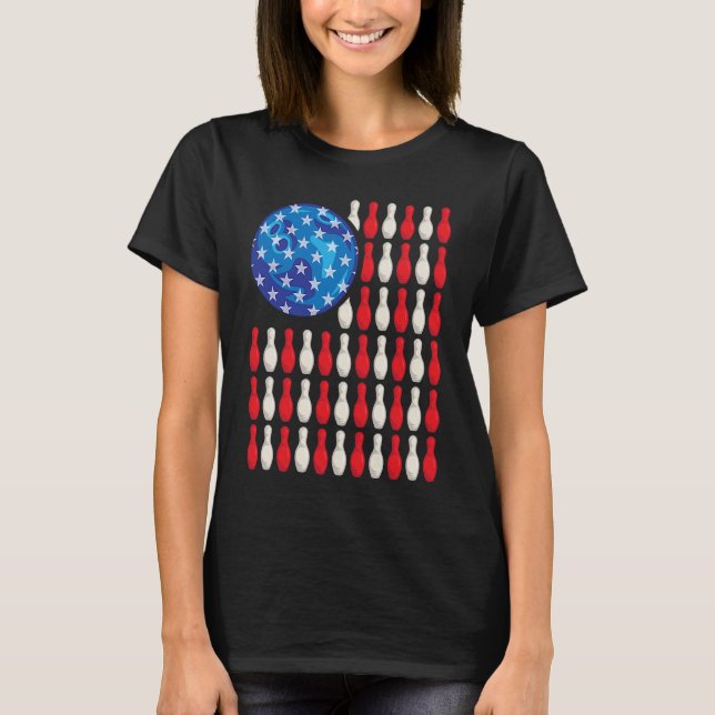 T-shirt Patriotic Bowling Bowlers Players  Enthusiast Fan  (Devant)