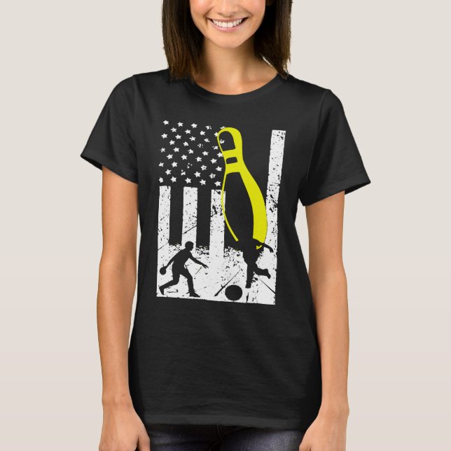 T-shirt Patriotic Bowling Team Trophy (Devant)