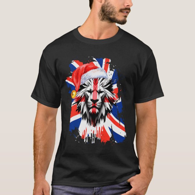 T-shirt Patriotic British Christmas Uk English Flag Premiu (Devant)