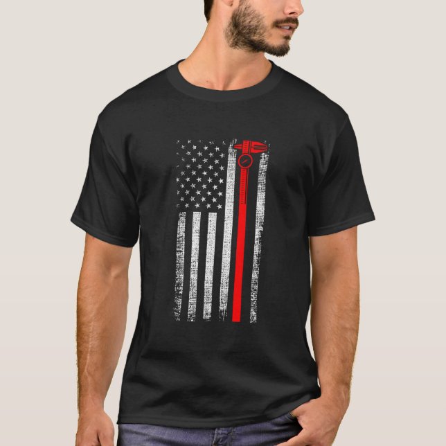 T-shirt Patriotic Cnc Machine Operator American Us Flag Ma (Devant)