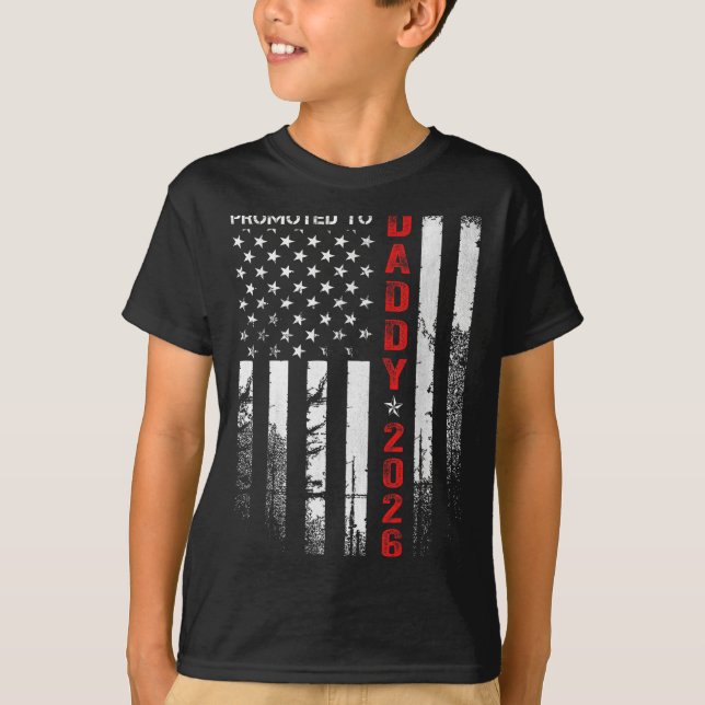 T-shirt Patriotic Dad 2026 Promoted To Daddy Est 2026 New  (Devant)