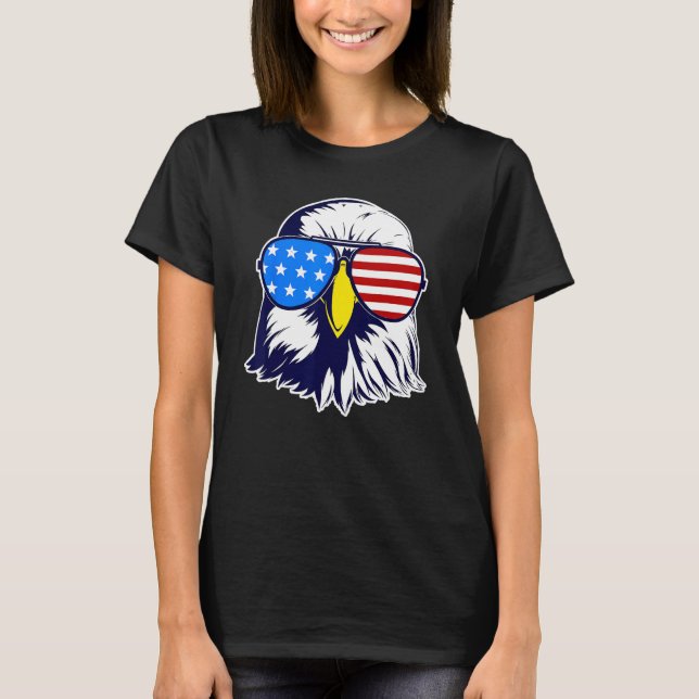 T-shirt Patriotic Eagle with Sunglasses Fourth Of July Men (Devant)