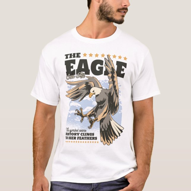 T-shirt Patriotic Eagle with “The American Eagle”  (Devant)