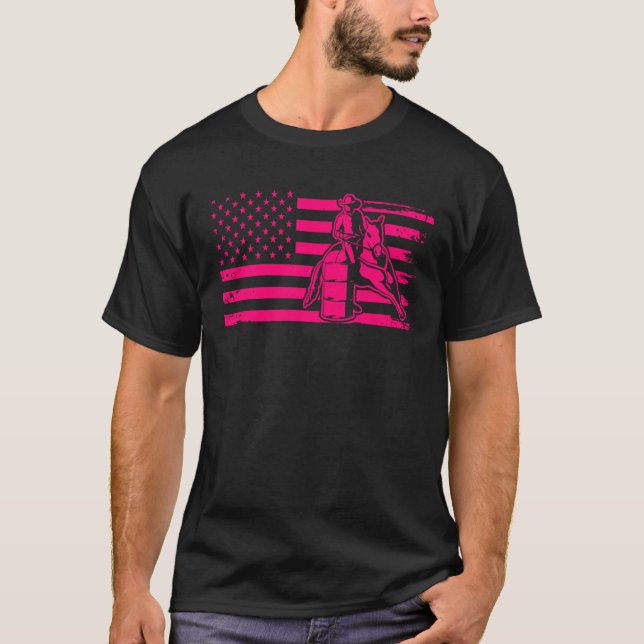 T-shirt Patriotic Equestrian 4th Of July American Flag Bar (Devant)