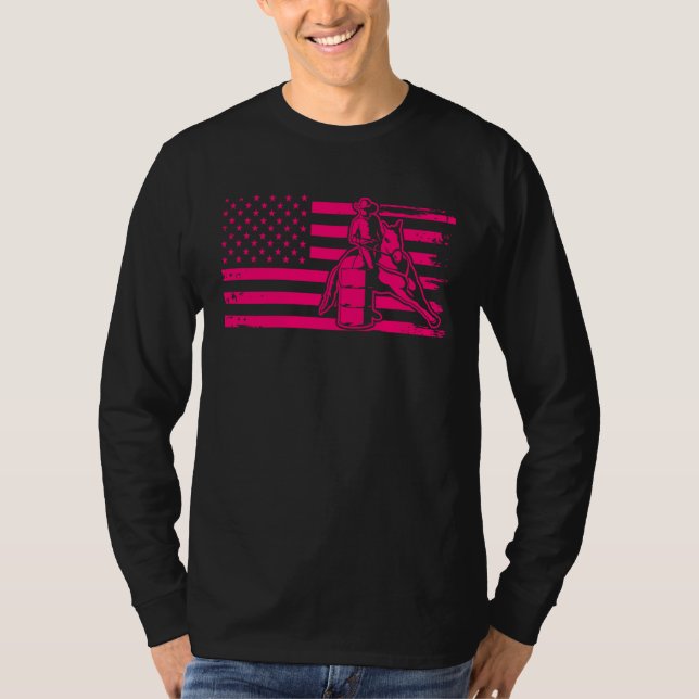 T-shirt Patriotic Equestrian 4th Of July American Flag Bar (Devant)