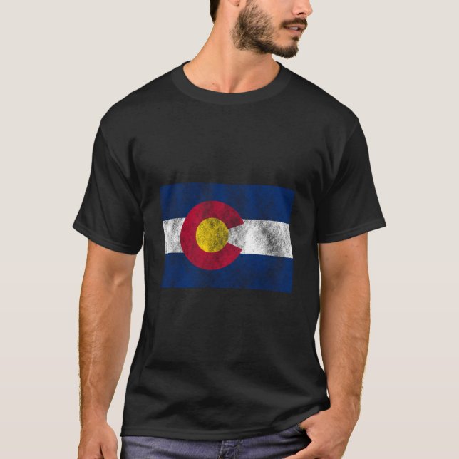 T-shirt Patriotic Flag Of Colorful Colorado (Devant)