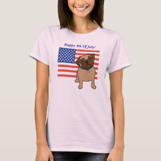 T-shirt Patriotic Flag Pug Tees for Kids and Adults