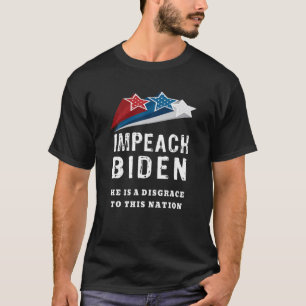 T-shirt Patriotic Fun Impeach Joe Biden Stars Démocratique