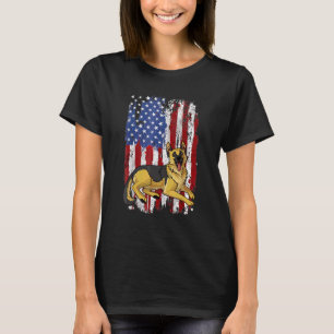 T-shirt Patriotic German Shepherd American Flag 4th Of Jul