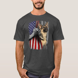 T-shirt Patriotic German Shepherd American Flag Dog Lover