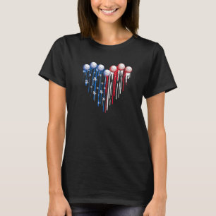 T-shirt Patriotic Golf USA Drapeau Golf Clubs 4 juillet Go