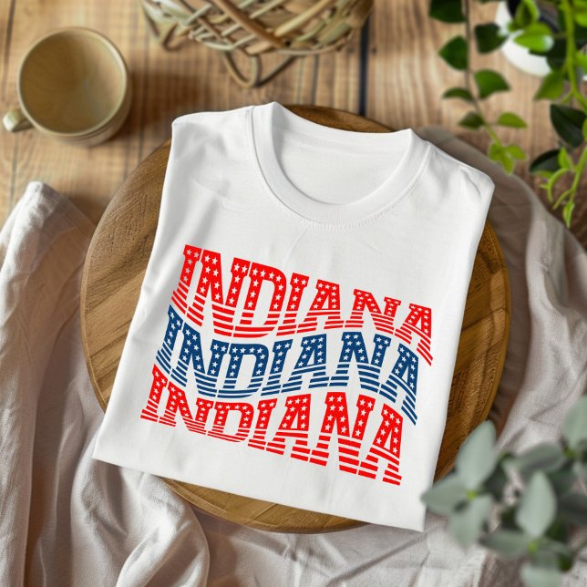T-shirt Patriotic Indiana Red and Blue Boho (Créateur téléchargé)
