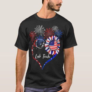 T-shirt Patriotic Lab Tech Sunflower