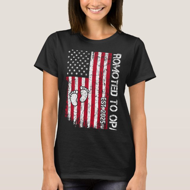 T-shirt Patriotic Mens Promoted To Opa Est 2025 First Time (Devant)