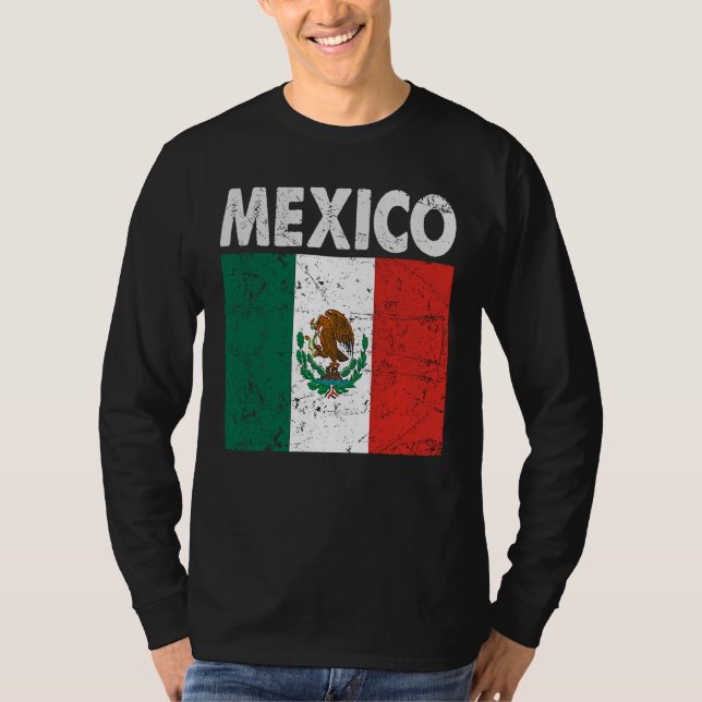 T-shirt Patriotic Mexican Flag Pride Vintage Distressed (Devant)