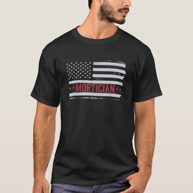 T-shirt Patriotic Mortician USA Flag Undertaker Funeral Di (Devant)