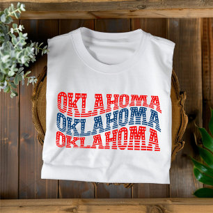 T-shirt Patriotic Oklahoma Rouge et Bleu Boho