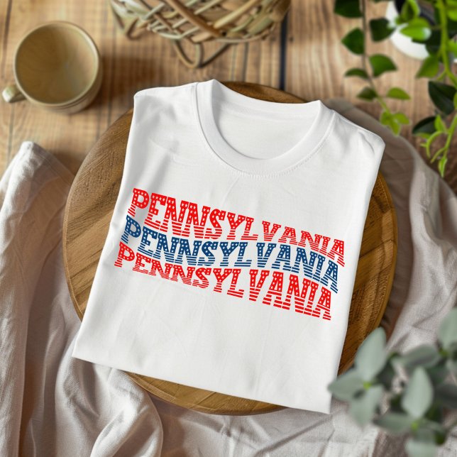 T-shirt Patriotic Pennsylvania Red and Blue Boho (Créateur téléchargé)