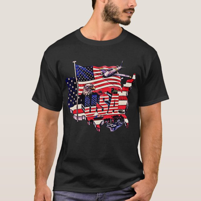 T-Shirt Patriotic Pride : Bold USA Freedom Tee (Devant)