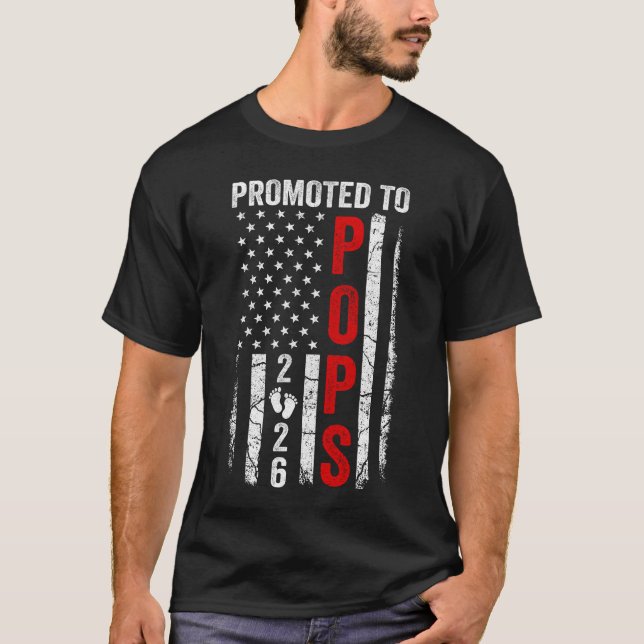 T-shirt Patriotic Promoted To Pops 2026 First Time New Pop (Devant)