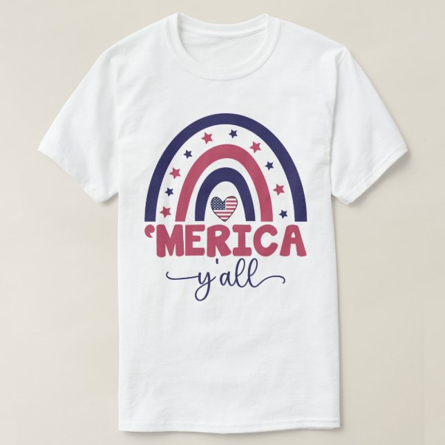T-shirt Patriotic Shirt, Independence Day merica 4th  (Design devant)