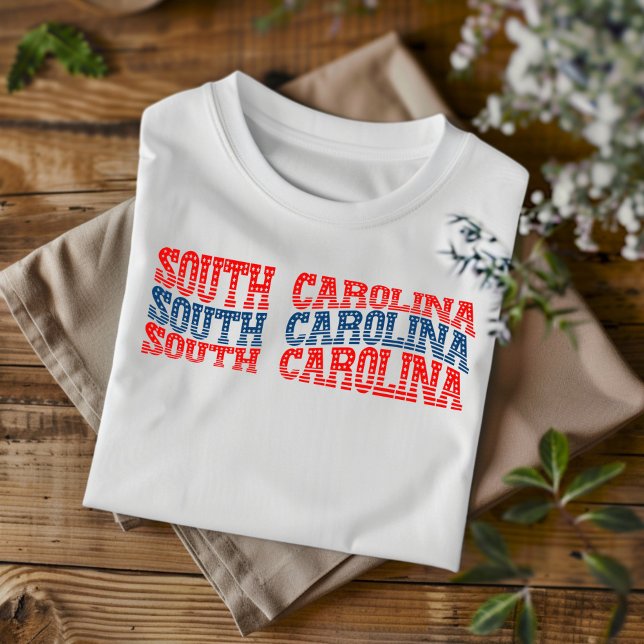 T-shirt Patriotic South Carolina Red & Blue Boho (Créateur téléchargé)