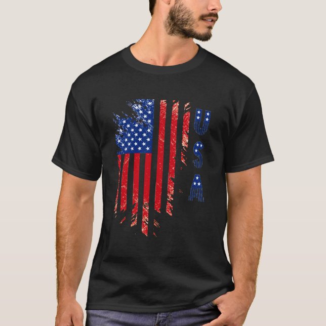 T-shirt Patriotic USA American Flag (Devant)