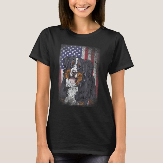 T-shirt Patriotic USA Flag Australian Shepherd for Lab Own (Devant)